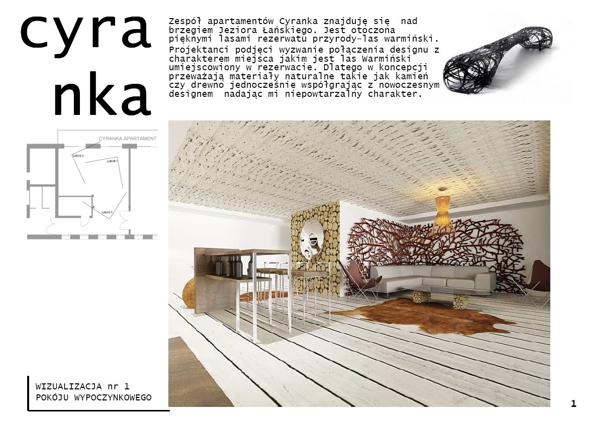 projektowanie wnętrz - Ośrodek Cyranka-Olsztyn